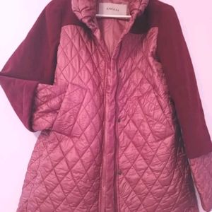Women's Salco Mix Media Italian Jacket Burgundy  Size M